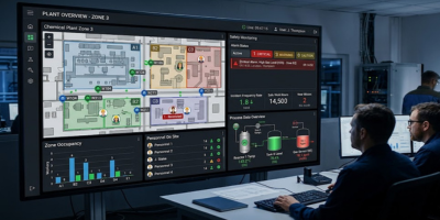 SCADA Integrated Worker Safety Monitoring Dashboard Industrial Site India